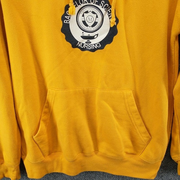 Dodger Men's Marian University Nursing Pullover Graphic Hoodie Yellow Small - Picture 4 of 12